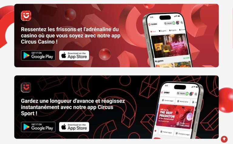 Circus Casino application mobile
